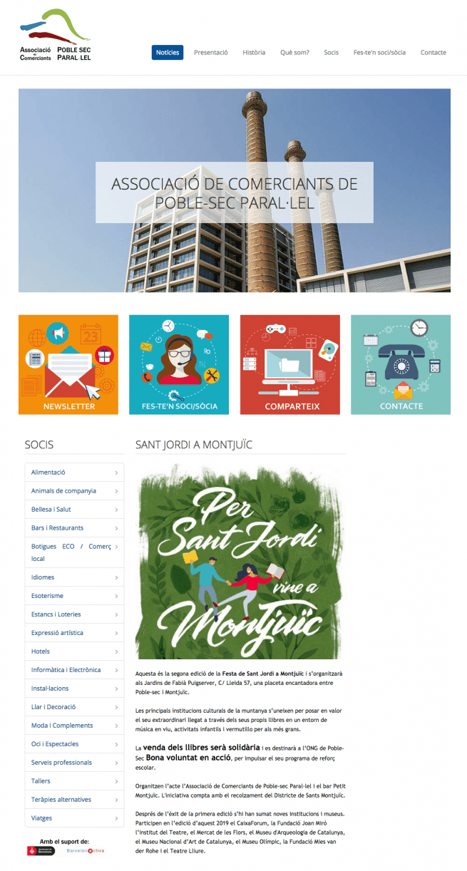 [Joan Alonso Design] Diseño Web | Associació Comerciants Poble-Sec Paralel