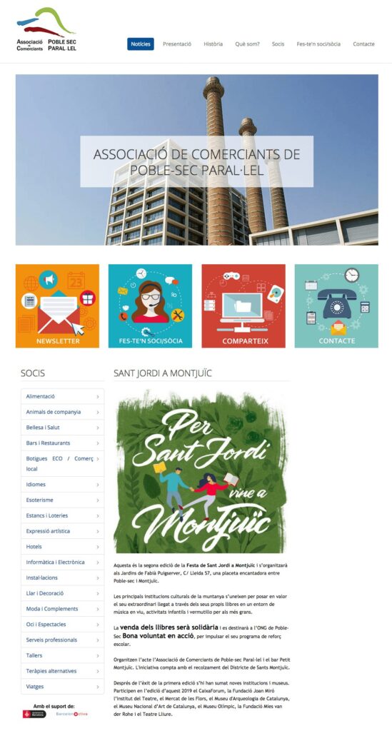[Joan Alonso Design] Diseño Web | Associació Comerciants Poble-Sec Paralel