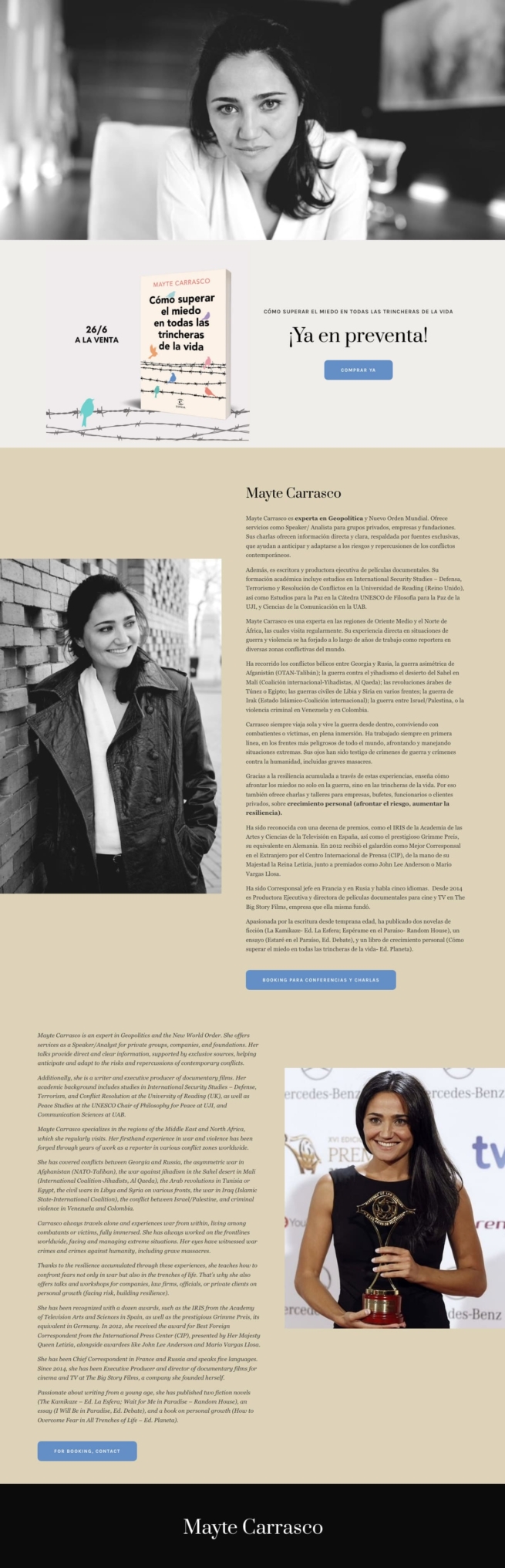 Mayte Carrasco landing page